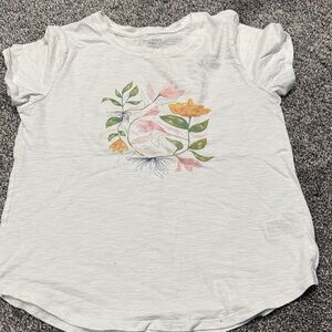 Old Navy White Floral Short Sleeve Tee
